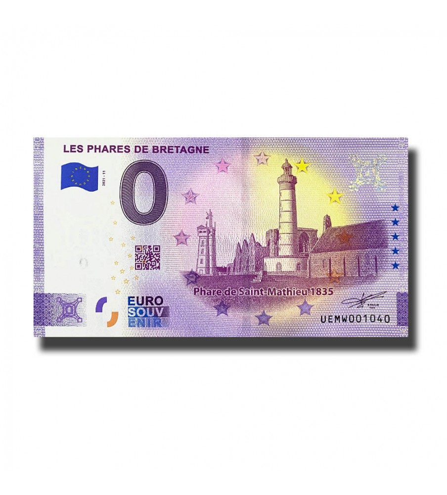 0 Euro Souvenir Banknote Les Phares De Bretagne France UEMW 2021-11