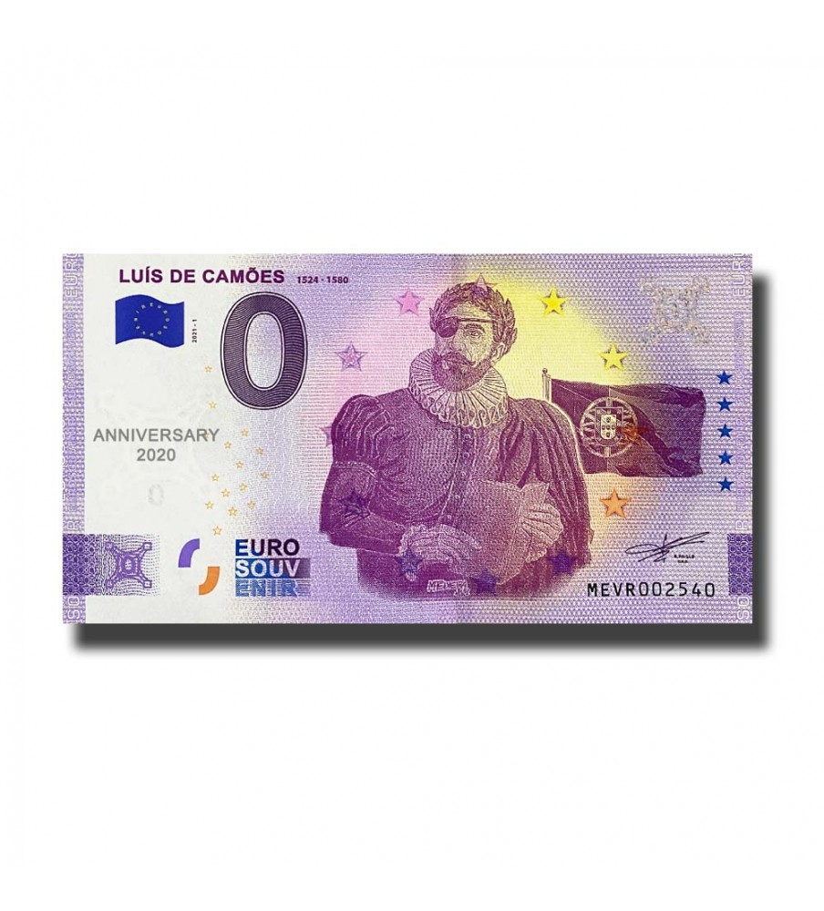 Anniversary 0 Euro Souvenir Banknote Luis De Camoes Portugal MEVR 2021-1