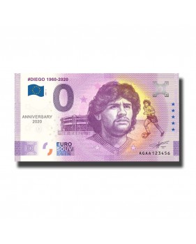 Anniversary 0 Euro Souvenir Banknote Diego 1960-2020 Argentina AGAA 2021-2