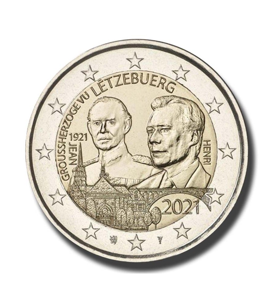 2021 Luxembourg 100 Years Birth Grand Duke Jean 'Normal Relief' 2 Euro Coin