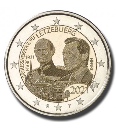 2021 Luxembourg 100 Years Birth Grand Duke Jean 'Photo Relief' 2 Euro Coin