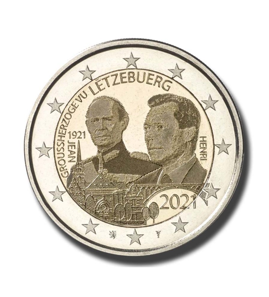 2021 Luxembourg 100 Years Birth Grand Duke Jean 'Photo Relief' 2 Euro Coin