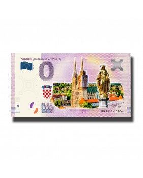 0 Euro Souvenir Banknote Zagreb Colour Croatia HRAC 2018-1
