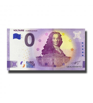 0 Euro Souvenir Banknote Voltaire France UEHJ 2021-11