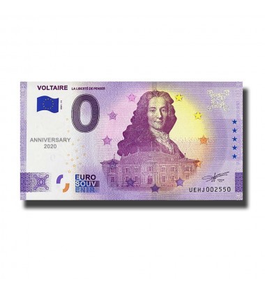Anniversary 0 Euro Souvenir Banknote Voltaire France UEHJ 2021-11