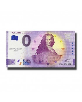 Anniversary 0 Euro Souvenir Banknote Voltaire France UEHJ 2021-11