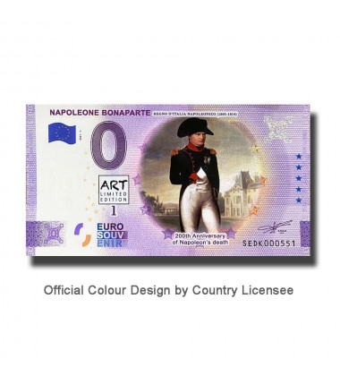 0 Euro Souvenir Banknote Napoleon Bonaparte Colour Italy SEDK 2021-1