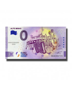 Anniversary 0 Euro Souvenir Banknote Alto Mihno Portugal MEDK 2021-1