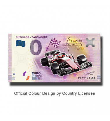0 Euro Souvenir Banknote Dutch GP - Zandvoort Colour Netherlands PEAV 2020-1