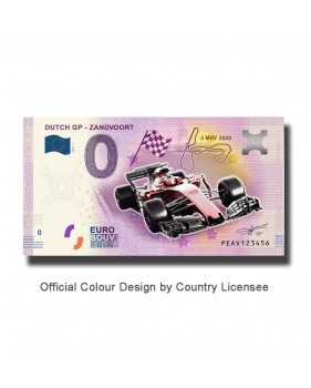 0 Euro Souvenir Banknote Dutch GP - Zandvoort Colour Netherlands PEAV 2020-1