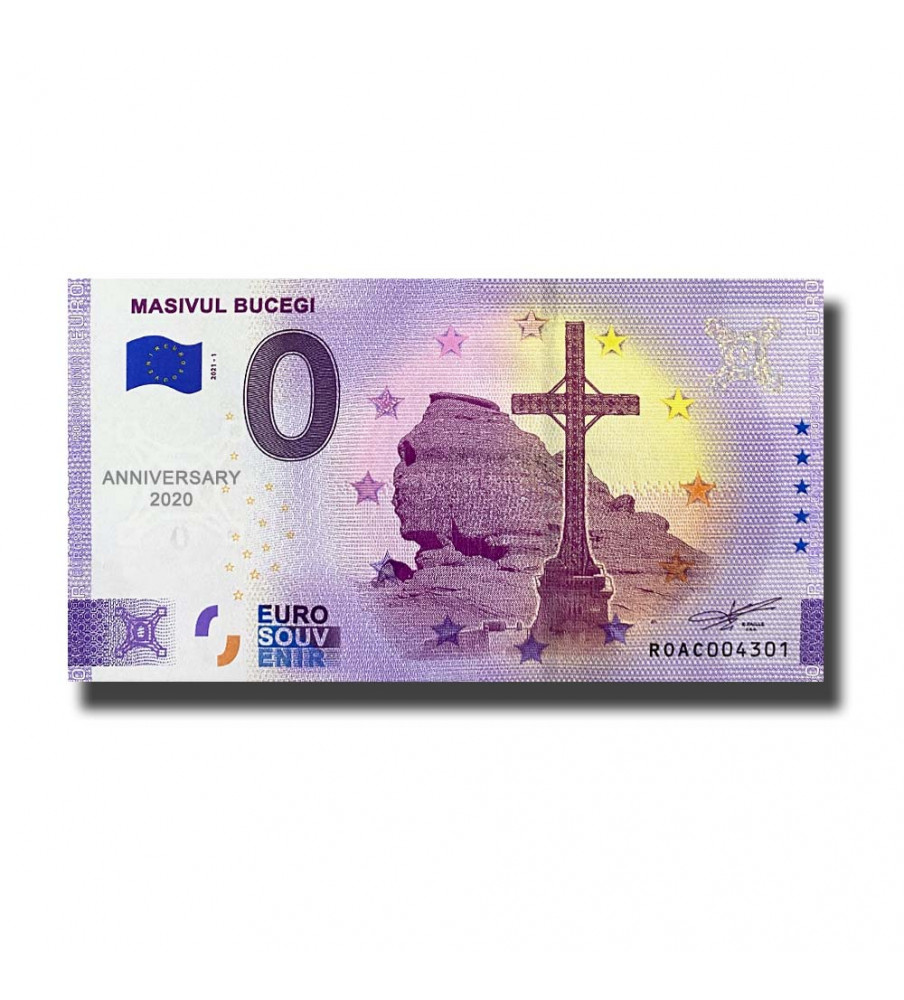 Anniversary 0 Euro Souvenir Banknote Masivul Bucegi Romania ROAC 2021-1