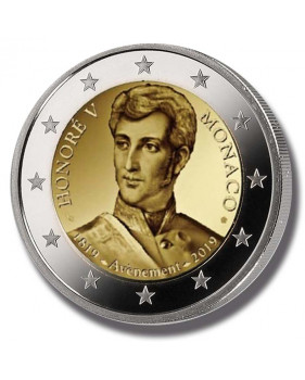 2019 Monaco 200 Years of Prince Honore V 2 Euro Coin PROOF