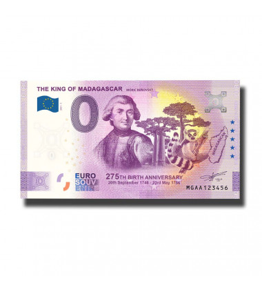 0 Euro Souvenir Banknote The King of Madagascar Madagascar MGAA 2021-1
