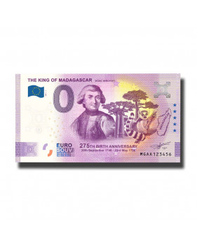 0 Euro Souvenir Banknote The King of Madagascar Madagascar MGAA 2021-1