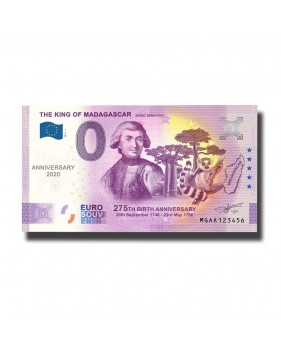 Anniversary 0 Euro Souvenir Banknote The King of Madagascar Madagascar MGAA 2021-1