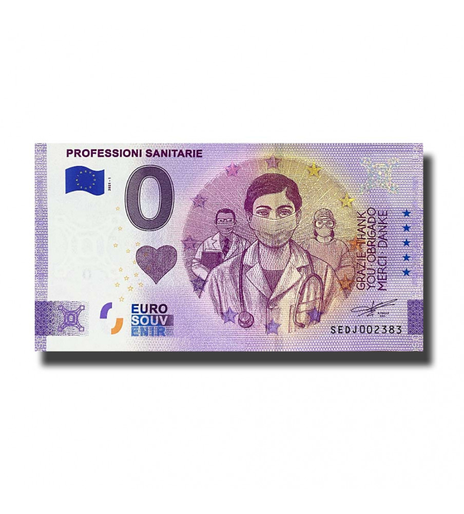 0 Euro Souvenir Banknote Professioni Sanitarie Italy SEDJ 2021-1