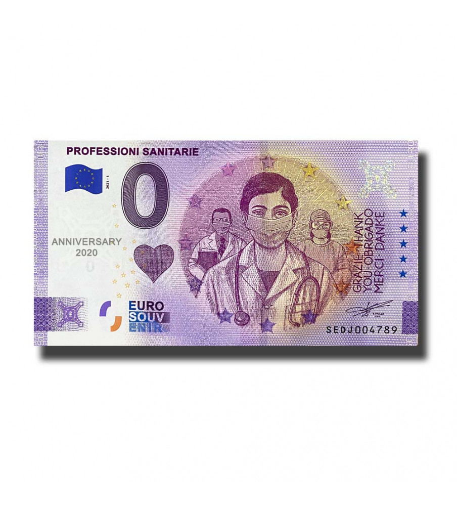 Anniversary 0 Euro Souvenir Banknote Professioni Sanitarie Italy SEDJ 2021-1