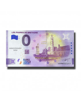 Anniversary 0 Euro Souvenir Banknote Les Phares De Bretagne Gold Edition France UEMW 2021-11