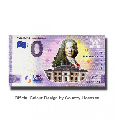 0 Euro Souvenir Banknote Voltaire Colour France UEHJ 2021-11