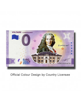 0 Euro Souvenir Banknote Voltaire Colour France UEHJ 2021-11