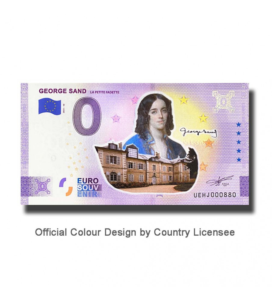 0 Euro Souvenir Banknote George Sand Colour France UEHJ 2021-10