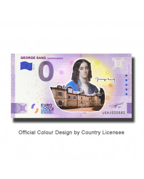 0 Euro Souvenir Banknote George Sand Colour France UEHJ 2021-10