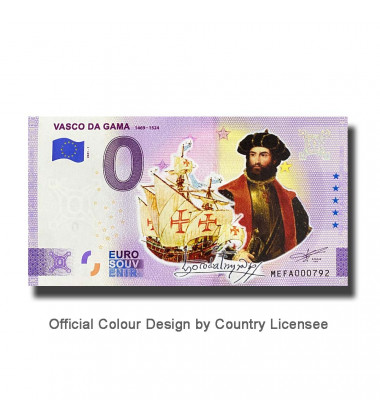 0 Euro Souvenir Banknote Vasco Da Gama Colour Portugal MEFA 2021-1