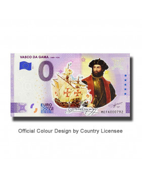 0 Euro Souvenir Banknote Vasco Da Gama Colour Portugal MEFA 2021-1