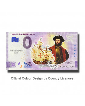 Anniversary 0 Euro Souvenir Banknote Vasco Da Gama Colour Portugal MEFA 2021-1