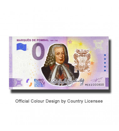 0 Euro Souvenir Banknote Marques De Pombal Colour Portugal MEEZ 2021-1