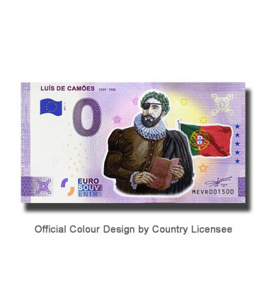 0 Euro Souvenir Banknote Luis De Camoes Colour Portugal MEVR 2021-1