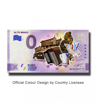 0 Euro Souvenir Banknote Alto Minho Colour Portugal MEDK 2021-1