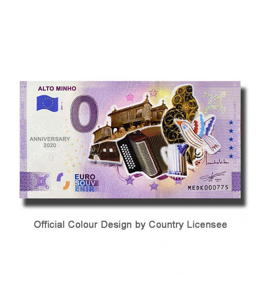 Anniversary 0 Euro Souvenir Banknote Alto Minho Colour Portugal MEDK 2021-1