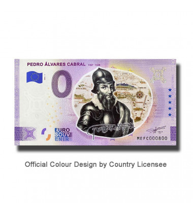 0 Euro Souvenir Banknote Pedro Alvares Cabral Colour Portugal MEFC 2021-1