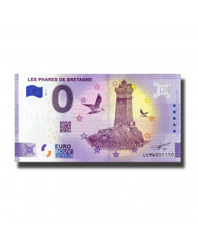 0 Euro Souvenir Banknote Les Phares De Bretagne France UEMW 2021-8