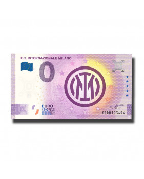 0 Euro Souvenir Banknote F.C. Internazionale Milano Italy SEDH 2021-1