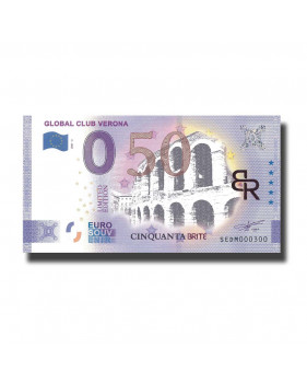 0 Euro Souvenir Banknote Global Club Verona Colour Italy SEDM 2021-1