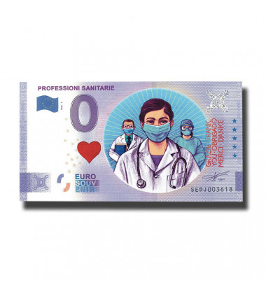 0 Euro Souvenir Banknote Professioni Sanitarie Colour Italy SEDJ 2021-1