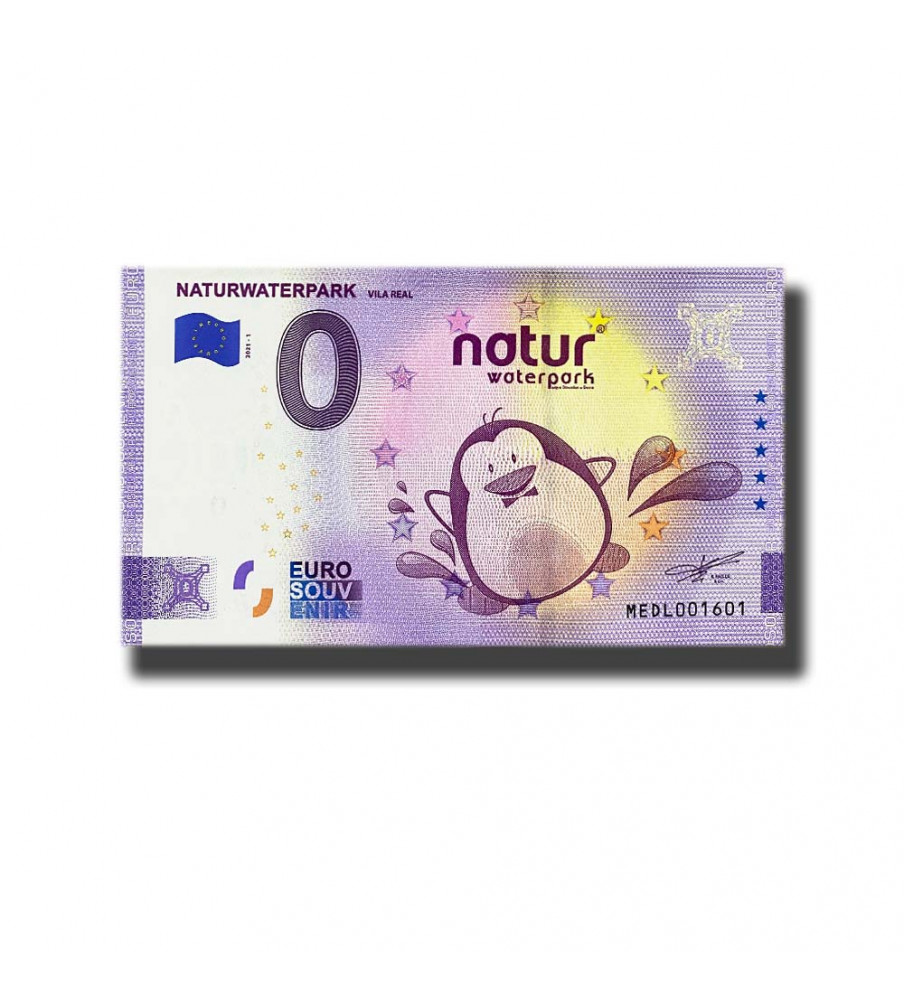 0 Euro Souvenir Banknote Naturwaterpark Portugal MEDL 2021-1