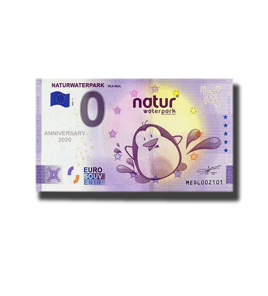 Anniversary 0 Euro Souvenir Banknote Naturwaterpark Portugal MEDL 2021-1