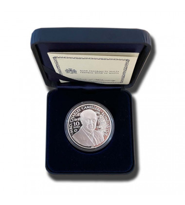 2014 Malta €10 Mro. Charles Camilleri(1931-2009) Commemorative Silver Coin Proof