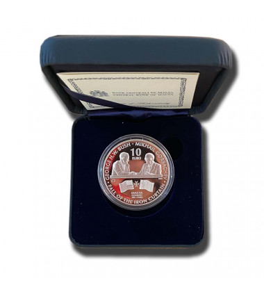 2015 Malta €10 The Bush-Gorbachev Malta Summit 1989 Commemorative Silver Coin Proof