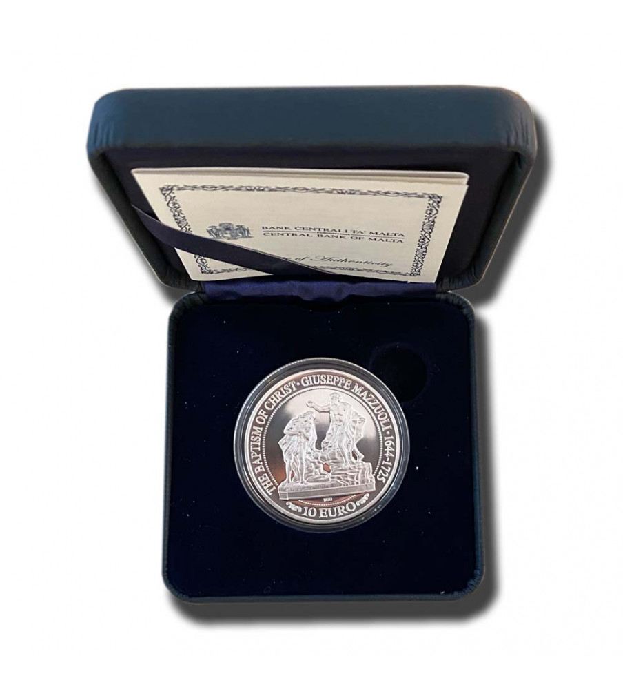 2018 Malta €10 Giuseppe Mazzuoli`S Baptism Of Christ Commemorative Silver Coin Proof