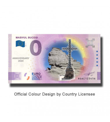 Anniversary 0 Euro Souvenir Banknote Masivul Bucegi Colour Romania ROAC 2021-1
