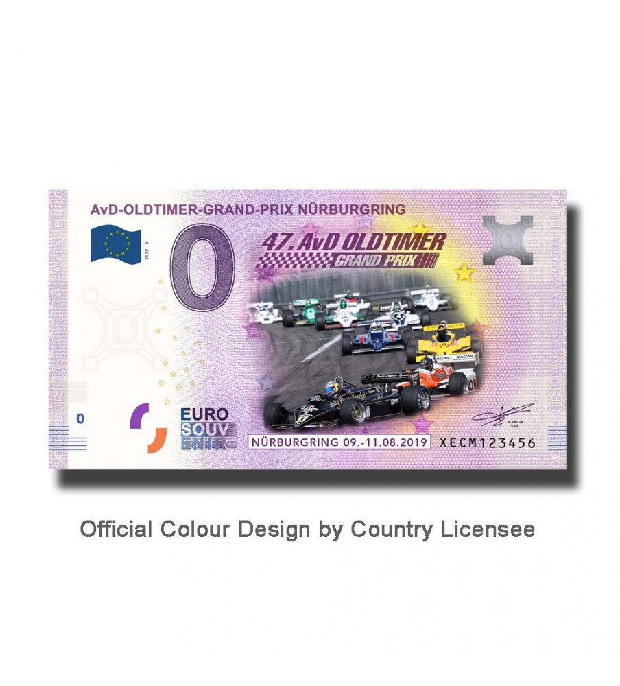 0 Euro Souvenir Banknote AvD-Oldtimer Grand Prix Nurburgring Colour Germany XECM 2019-2