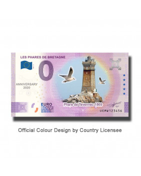 Anniversary 0 Euro Souvenir Banknote Les Phares De Bretagne Colour France UEMW 2021-8