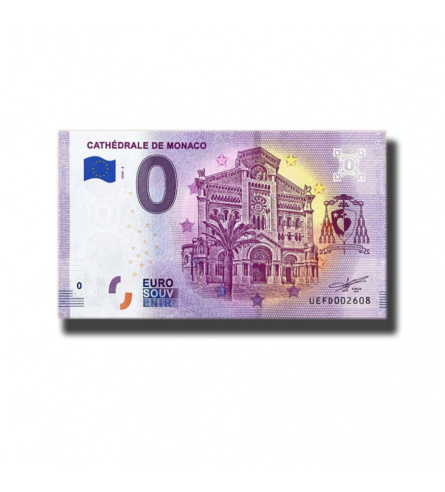 0 Euro Souvenir Banknote Cathedrale De Monaco Monaco UEFD 2020-3