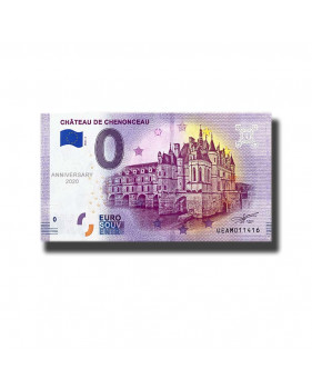 Anniversary 0 Euro Souvenir Banknote Chateau De Chenonceau France UEAM 2020-2