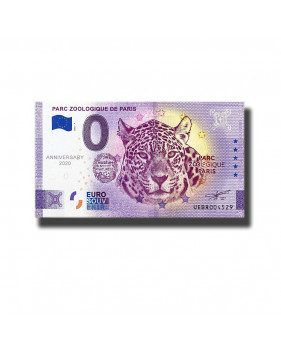 Anniversary 0 Euro Souvenir Banknote Parc Zoologique De Paris France UEBR 2020-7