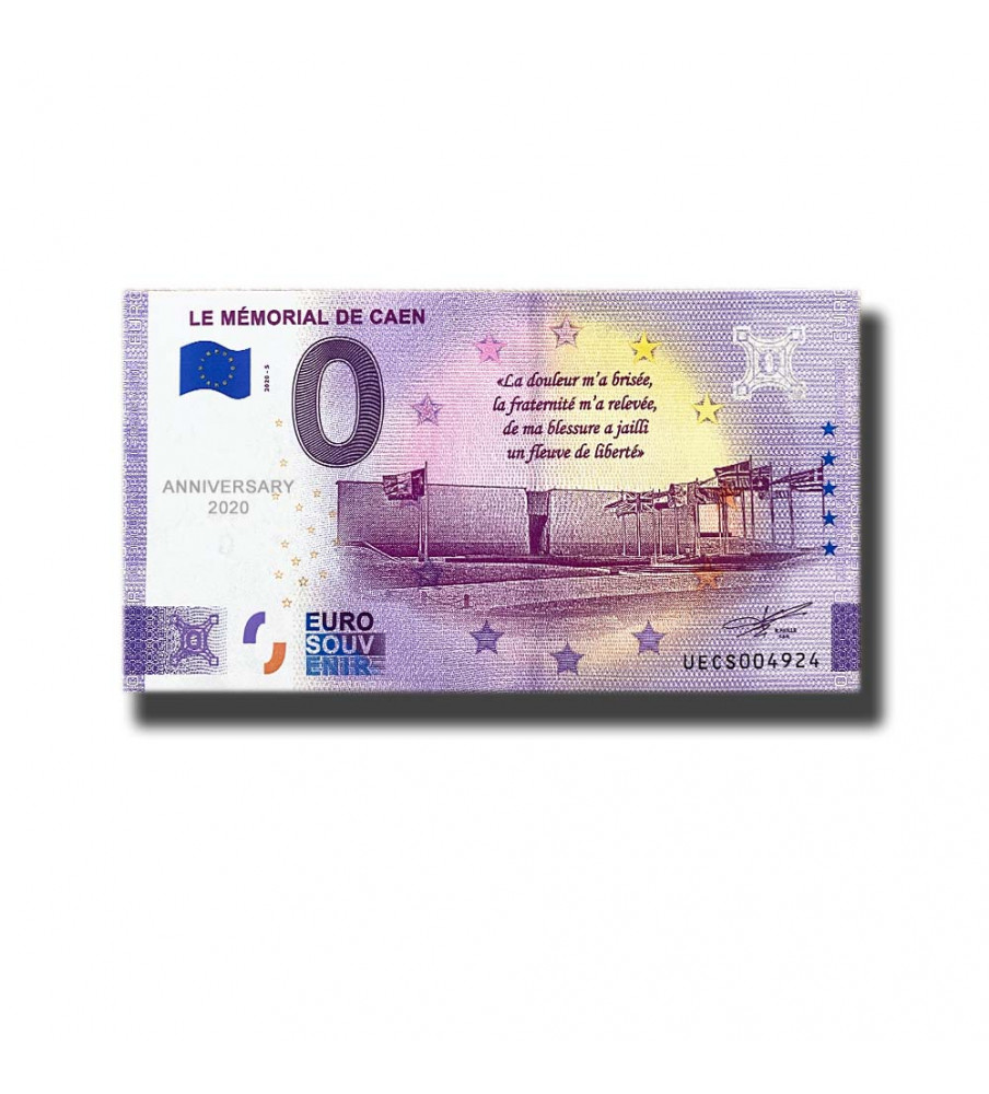 Anniversary 0 Euro Souvenir Banknote Le Memorial De Caen France UECS 2020-3